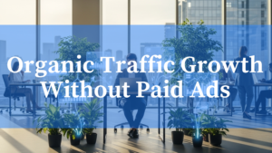 A clean marketing infographic on a white background showing traffic from Search Engines, Social Media, and Referrals channeling into a dollar sign and a computer monitor